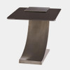 Global Views Side Table with Smoke Glass - Light Gunmetal