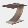 Global Views Side Table with Smoke Glass - Light Gunmetal
