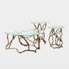 Global Views Twistwood Side Table - Antique Brass