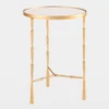 Global Views Spike Accent Table - Antique Brass with White Marble