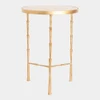 Global Views Spike Accent Table - Antique Brass with White Marble