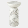 Global Views Tumble Accent Table - Arabescato White Marble