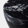 Global Views Appellative Marble Tower Hourglass Table - Black