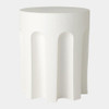 Global Views Arches Table - Matte White Ceramic