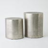 Global Views Arwen Texture Drum Table - Antique Nickel