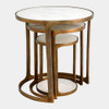 Global Views Bronte Marble Top Nesting Tables - Brass