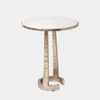 Global Views Cedilla Table - Nickel & White Marble