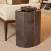Global Views Churchill Oval Drum Table - Faux Shagreen & Gold