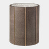 Global Views Churchill Oval Drum Table - Faux Shagreen & Gold