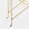 Global Views Rectangular Directoire Table - Brass & White Honed Marble