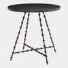 Global Views Elder End Table - Bronze & Black Honed Marble
