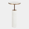 Global Views Flummox Tall Cored Marble Table - Bronze