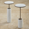 Global Views Flummox Tall Cored Marble Table - Bronze