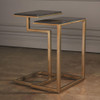 Global Views Hemsworth C Nesting Tables - Brass & Black Marble, Set of 2