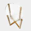 Global Views Ice Block Oval Table - Antique Gold & Clear Cast Glass