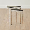 Global Views Mowry Nesting Tables - Nickel & Black Marble, Set of 2