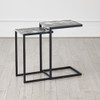 Global Views Nudge Nesting Table - Gunmetal & Gray Marble
