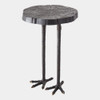 Global Views Ostrich Side Table - Black Textured Iron