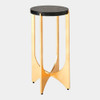 Global Views Tempest Table - Gold Leaf & Black Honed Marble