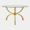 Global Views Teton Table - Gold Leaf Iron & Tempered Glass