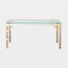 Global Views Tri-Column Library Table - Brass & Nickel