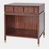 Global Views Trousdale Quad Block Bedside Table - Zebrawood