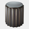 Global Views Zamora Fluted Column Table - Bronze & Glass