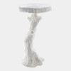 Global Views Faux Bois Table - White Plaster
