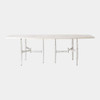Global Views Radius Rectangular Table - Silver & Golden White Ceramic