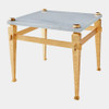 Global Views Roman End Table - Gold Leaf & White Honed Marble