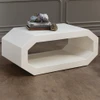 Global Views Cubist Coffee Table - White Waxed Sculpted Pine