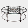 Global Views Soleil Coffee Table - Brass Plated & Gunmetal Iron with Glass
