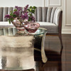 Global Views Cuff Cocktail Table - Nickel & Clear Glass