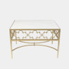 Global Views Nikos C-Fret Cocktail Table - Gold & White Marble