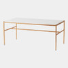 Global Views Shadrach Cut Iron Cocktail Table - Gold Leaf & White Marble