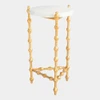 Global Views Elder Drinks Table - Gold Leaf & White Marble