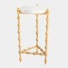 Global Views Elder Drinks Table - Gold Leaf & White Marble