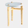 Global Views Roman Drinks Table - Gold Leaf & White Marble