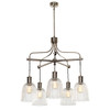 Douille 5 Light Chandelier in Polished Nickel by Lucas + McKearn