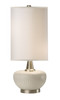 Thumprints Blanco 27" Satin White Table Lamp with Brushed Nickel Accents