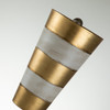 Lucas + McKearn Tivoli 38" Table Lamp in Gold Leaf with Cream Striped Stem, Cut Glass Accents and Inverted Cone Shade