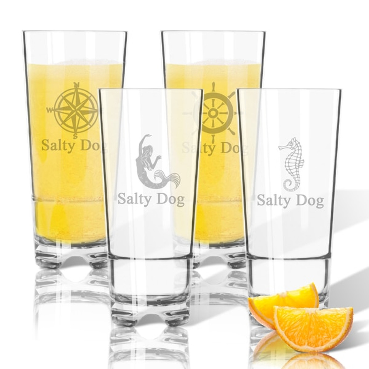 Mixed Drink Glasses, Engraved Highball