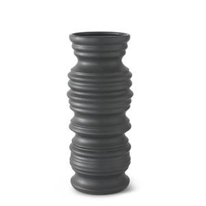 K&K Interiors Stoneware Ribbed Vases - Thumbnail 2
