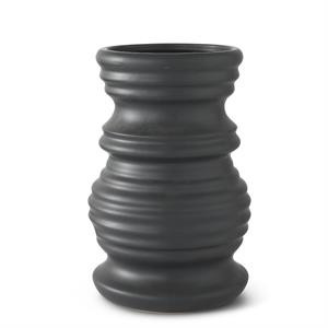 K&K Interiors Stoneware Ribbed Vases - Thumbnail 4