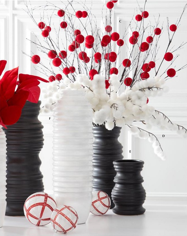 K&K Interiors Stoneware Ribbed Vases