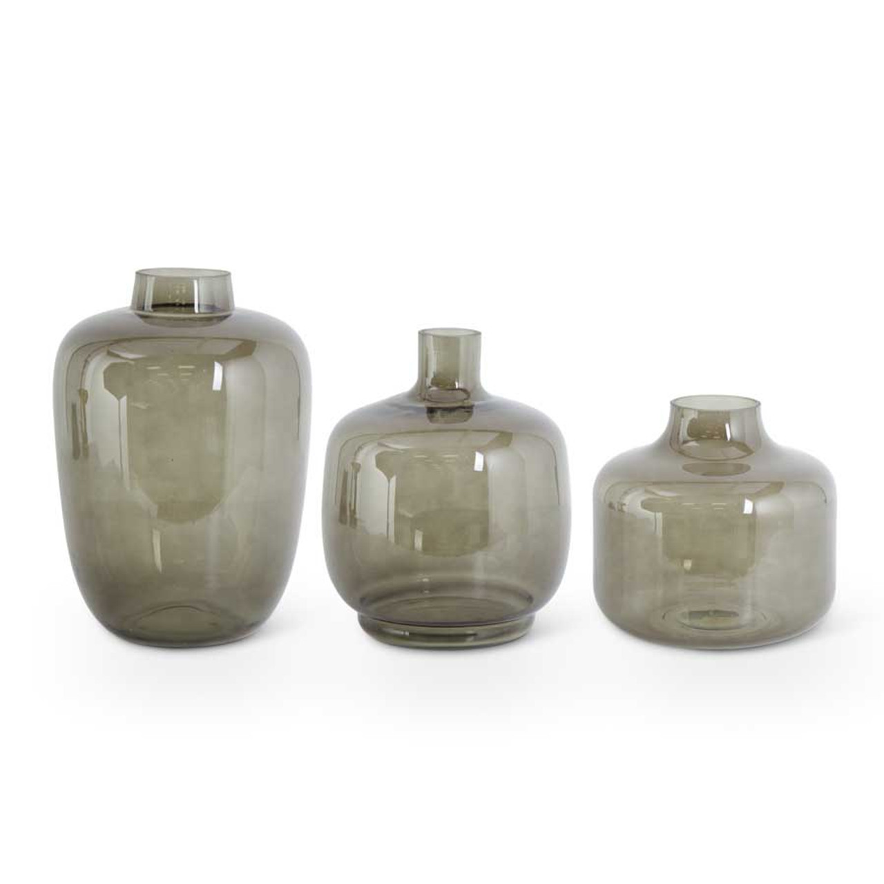 Set Of 3 Glass Containers With Decorative Metal Lids - K&K Interiors