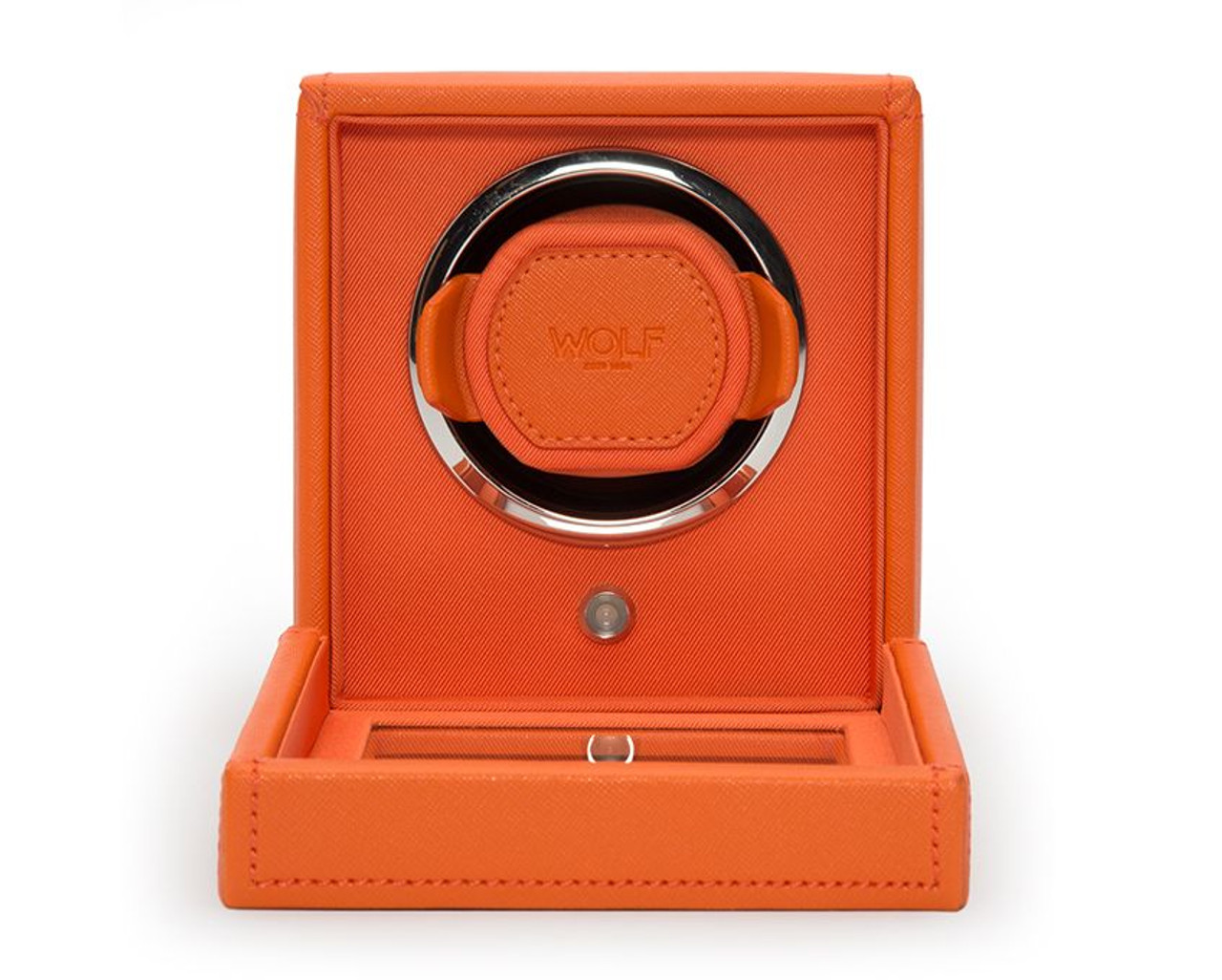 Wolf 1834 Cub Single Watch Winder With Cover in Orange