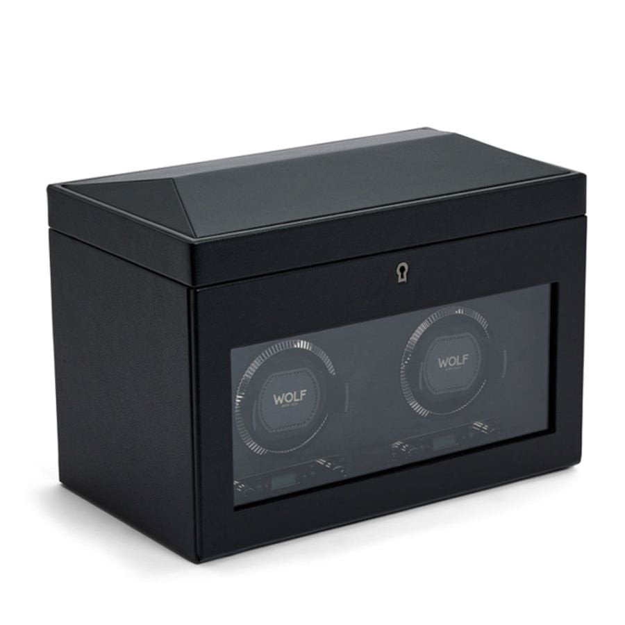 Wolf 1834 British Racing Double Watch WInder with Storage