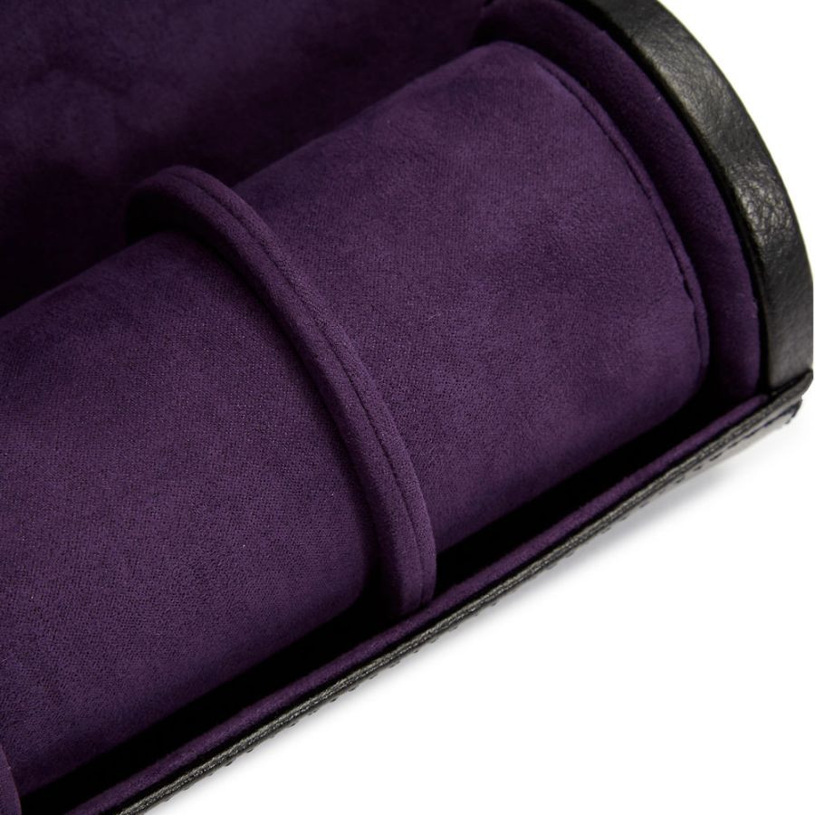 WOLF Black and Purple Watch Roll Wolf Blake Triple Watch Roll - Black/Purple 305028  main image 4