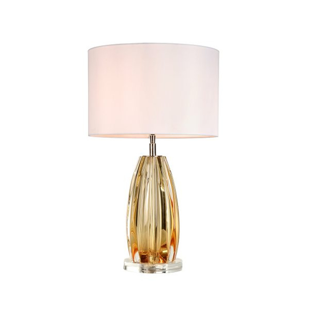 John Richard Hand-Cut Clear Glass A-Bulb Table Lamp